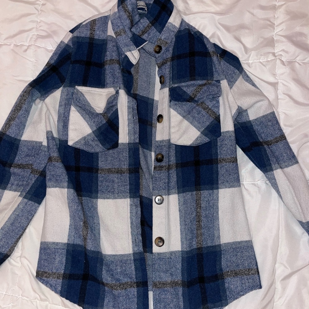 Blue Plaid Flannel Jacket